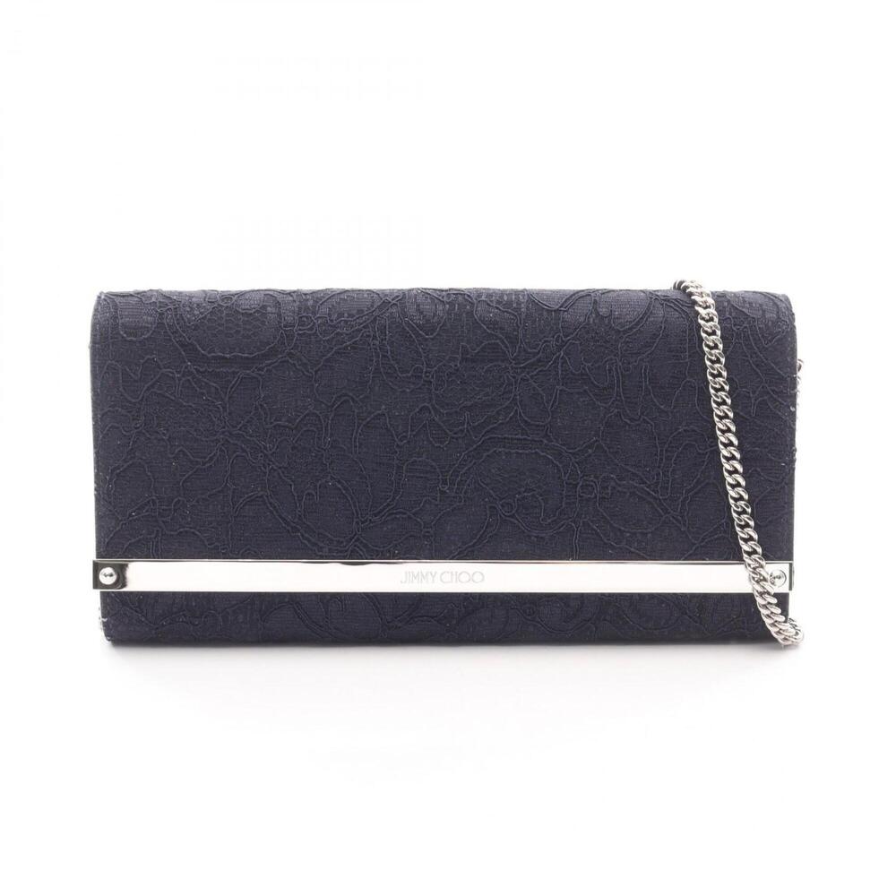 Jimmy Choo Milla Shoulder Bag/Handbag, Lace, Women's, Navy